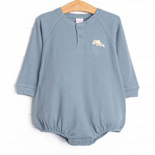 Bulldoze Builder Embroidered Waffle Knit Bubble, Blue – Stitchy Fish