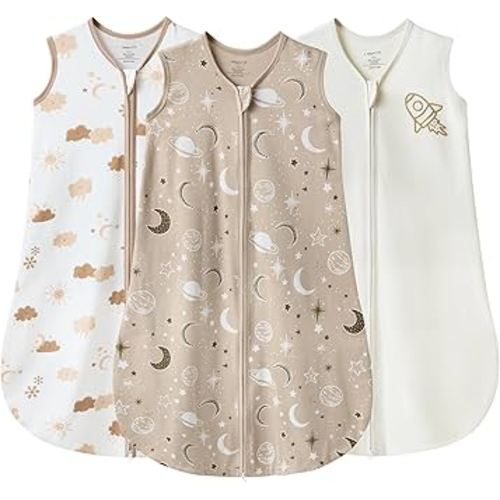 JELLYMONI Baby Sleep Sack 18-24 Months Wearable Blanket for Baby, 100% Cotton 2 Pack Infant Toddler Sleeping Sack Lightweight Soft 2-Way Zipper Sleepsack
