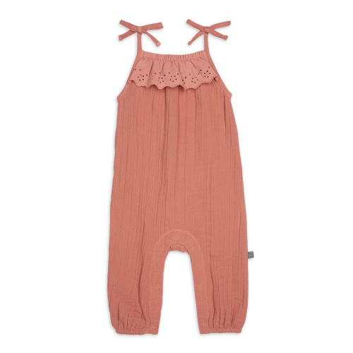 Modern Moments By Gerber Baby Girl Cotton Romper with Shoulder Straps, Sizes 0/3 Months-24 Months