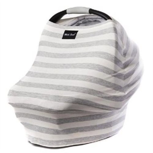 MILK SNOB MULTI USE BABY CAR SEAT COVER CREAM AND GREY STRIPES by Milk Snob | Car Seat Accessories Gifts | www.chapters.indigo.ca