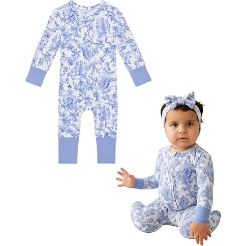 Posh Peanut Convertible Baby Sleepers - Girls Footless Baby Pajamas with 2 Way Zipper for Easy Diaper Changes