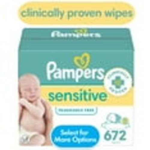 Pampers Sensitive Baby Wipes, 8-Pack, 672 Count, Dermatologist Approved, Hypoallergenic, Alcohol and Fragrance Free