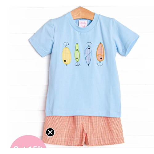 Tackle Box Treasures Applique Short Set, Blue – Stitchy Fish
