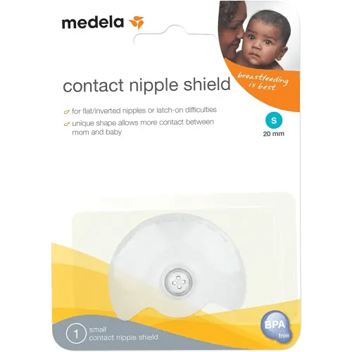 Medela Contact Nipple Shield for Breastfeeding, Medium 20mm Nippleshield, for Latch Difficulties or Flat or Inverted Nipples, Made Without BPA
