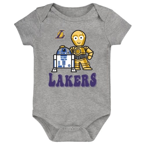 Los Angeles Lakers Newborn & Infant Star Wars R2-D2 & C-3PO Best Buds Bodysuit - Heather Gray