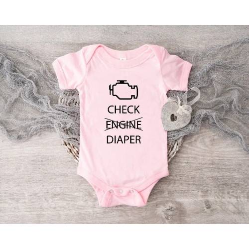 Dad Diaper Change Shirt, Check Engine Diaper Shirt, Cute Mechanic Baby Clothes, Funny Mechanic Pregnancy Announcement, Funny Baby Shirts