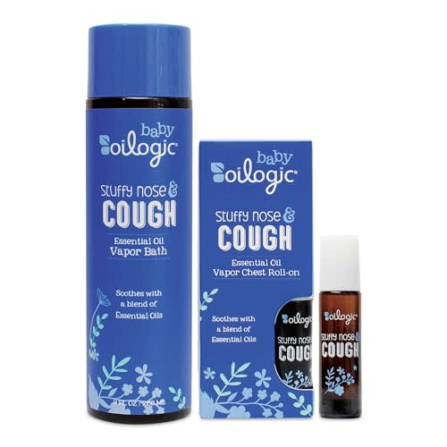 Oilogic Baby Bath Essentials - Stuffy Nose & Cough Bundle - Vapor Bath and Roll-On Essential Oil Blend for Babies & Toddlers