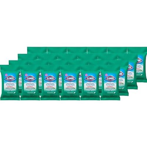 Clorox Disinfecting On The Go Travel Wipes, 9 Count, Pack of 24
