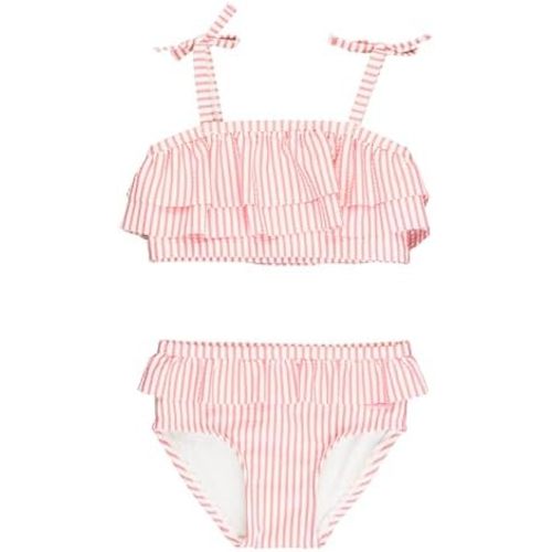 RuffleButts Baby/Toddler Girls Cropped 2-Piece Sleeveless Tankini Swimsuits with UPF50+ Sun Protection
