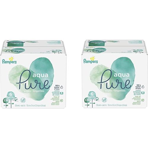 Pampers Aqua Pure 6X Pop-Top Sensitive Water Baby Wipes, 672 Count