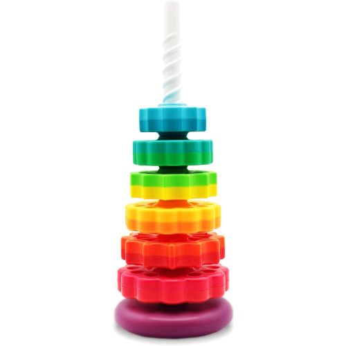 Baby Spin Stack Toy,Premium Stacking Toy for Kids, Spinning Stacking Toy for Babies and Toddlers,Educational Toddler Learning Toy,Baby 1 2 3 Birthday Gifts,Autism Sensory Spinning Toy