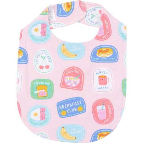 BREAKFAST CLUB PATCHES FEEDING BIB, Pink