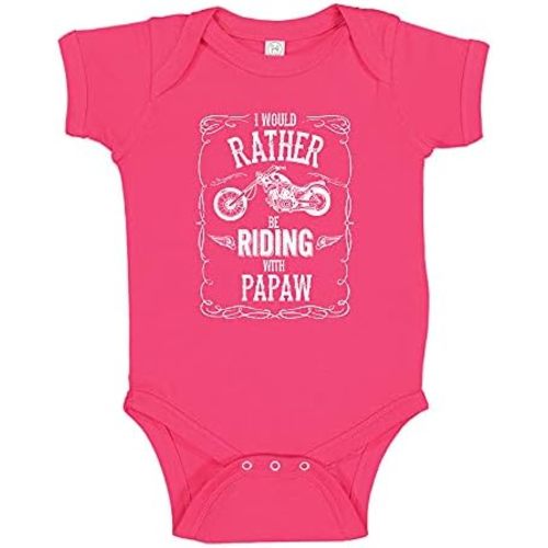 I'd Rather Be Riding with Papaw Motorcycle Baby Bodysuit One Piece Or Toddler Shirt Biker Grandpa Gift