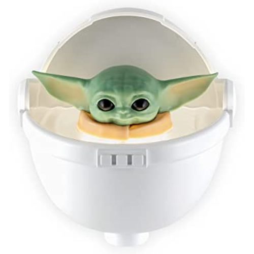 STAR WARS LED Night Light, Baby Yoda Floating Carrier, Plug-in, Dusk-to-Dawn Sensor, The Mandalorian, Grogu, UL-Certified, Cute Nightlight for Kids, Bedroom, Bathroom, Hallway, Game Room, 53234