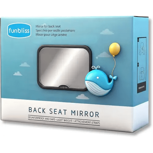 Funbliss Baby Car Mirror Safely Monitor,Car Mirror Baby Rear Facing Seat,No Assembly Required, Safer,Best Newborn, Shatterproof