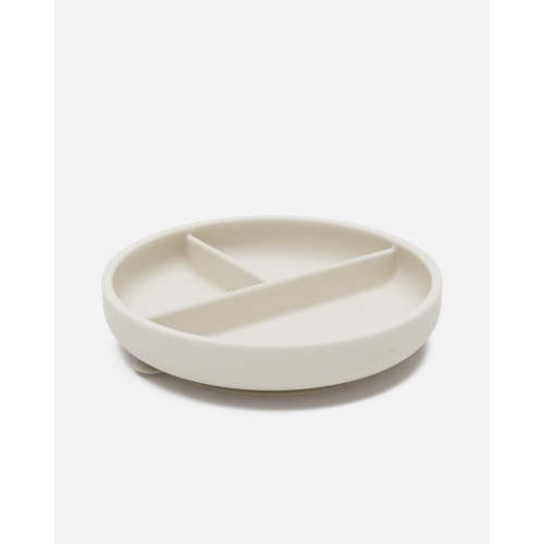 Suction Plate + Lid - Oatmeal