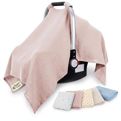 100% Organic Cotton Baby Infant Car Seat Cover Unisex 35x50In Gift