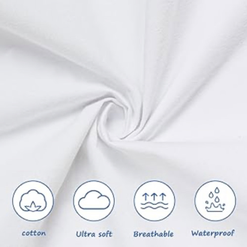 Bassinet Sheets Waterproof 2 Pack Bassinet Mattress Protector Cotton Fitted Cradle Sheets Set for Oval Rectangle Hourglass Mattres, Soft Breathable Mattress Pad Cover Baby Girl Boy, White
