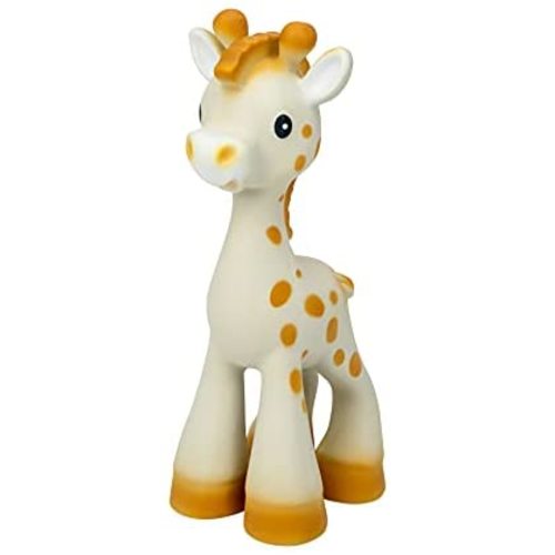 Nuby Jackie The Giraffe Super Soft Teether Toy with Squeaker, 100 % Natural Rubber