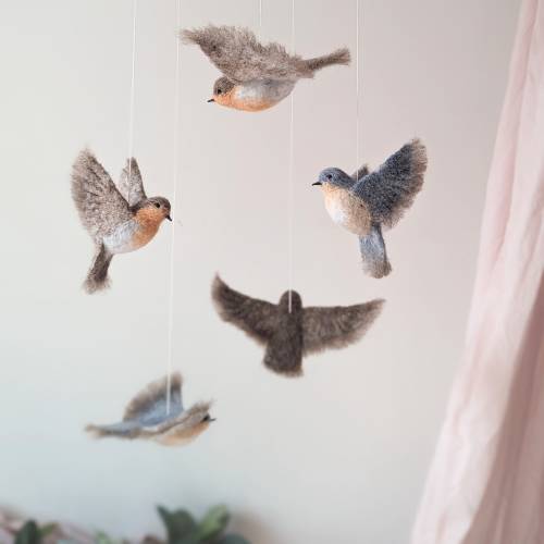 Nursery baby mobile, Bluebirds mobile, Robin birds baby mobile, Bluebirds nursery, Baby nursery mobile, Crib mobile boy, Garden baby mobile