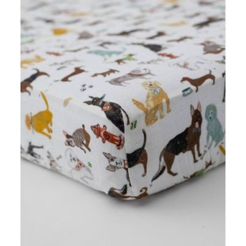 Little Unicorn Cotton Muslin Fitted Crib Sheet - Woof