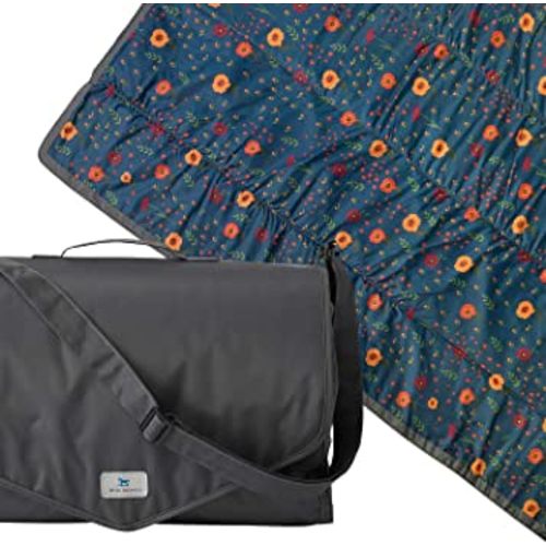 Little Unicorn – Midnight Poppy Indoor/Outdoor Blanket | 100% Polyester | Water Resistant | Simple Clean | Wipeable Material | Easy to Carry | Babies and Toddlers | Machine Washable | 5’ x 7’