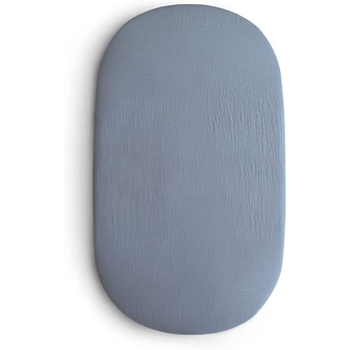 mushie Extra Soft Bassinet Muslin Crib Sheet | 30" x 16" (Tradewinds)