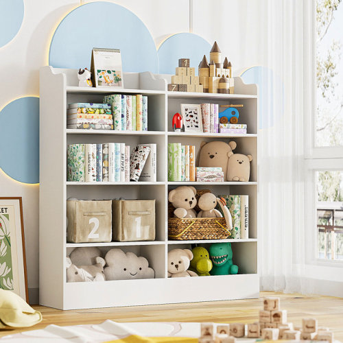 Harriet Bee Hartleigh 49" H 5 Tier Kids Bookshelf with 10 Cubes & Reviews | Wayfair