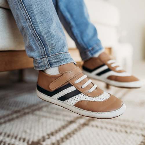 Brown and Navy Henry Low Top – Little Love Bug Co.