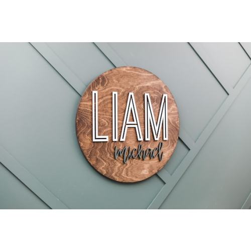 Nursery Name Sign 12-36 Inch Baby Shower Personalized Round - Etsy