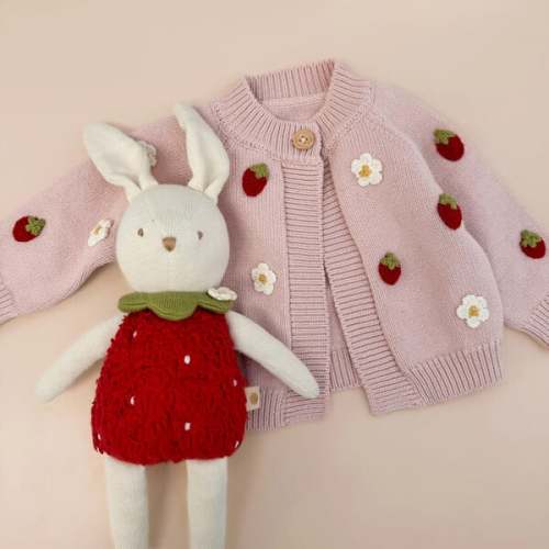 Bailey Bunny Strawberry Plushie Toy - The Blueberry Hill | Maisonette