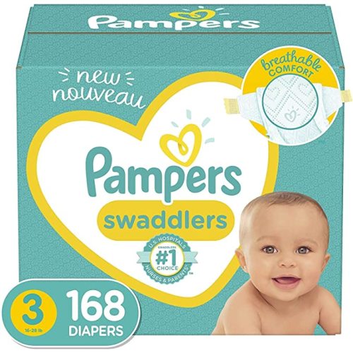 Diapers Size 3, 168 Count - Pampers Swaddlers Disposable Baby Diapers, ONE MONTH SUPPLY