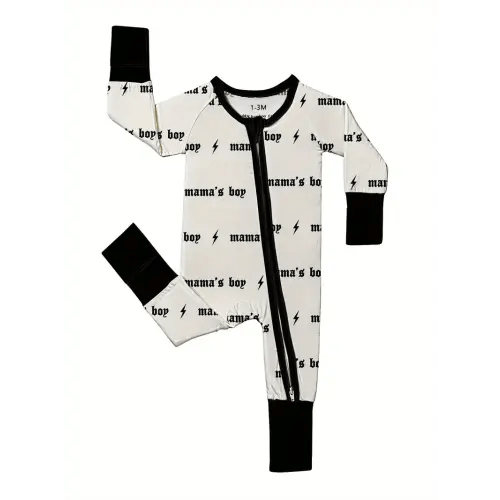 bamboo fiber fabric letter printing double zipper body suit - Temu