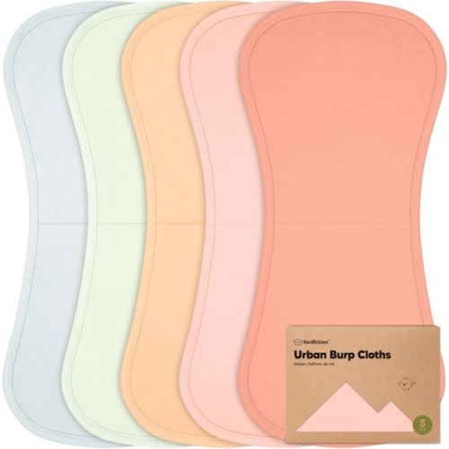 KeaBabies 5pk Urban Baby Burp Cloths, Organic Burping Cloth for Babies, Burp Rags for Baby Girls, Boys (Flora Dew)