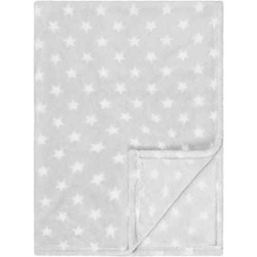 EVERYDAY KIDS Baby Fleece Blanket - 30" by 40" - Super Soft, Plush, Warm and Comfortable- Gray/Stars