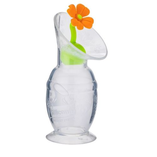 haakaa Breast Pump with Suction Base and Orange Stopper - 5oz