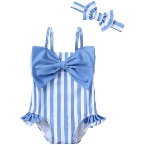 Mioglrie Baby Girl Swimsuit Newborn Girl Bikini Toddler 0 3 6 9 12 Months Summer Sleeveless One Piece Bathing Suit