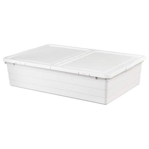 SOCKERBIT Storage box with lid - white 19 ¾x30 ¼x7 ½ "