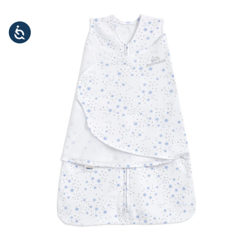 Cotton Swaddle Midnight Moons Blue S | HALO