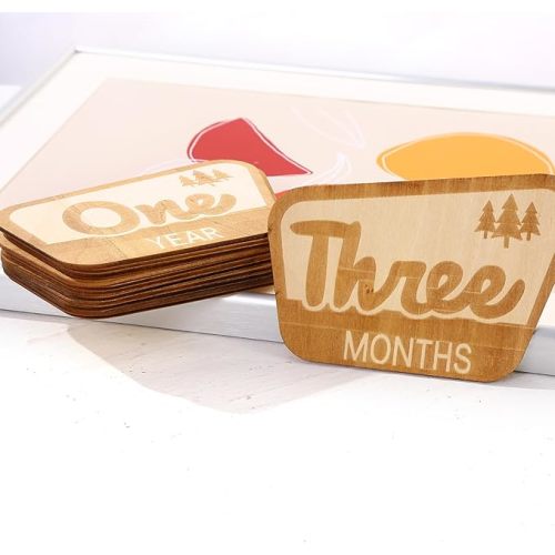 Baby Monthly Milestone Markers - Mountain Baby's First Year,Wood Baby Milestone Markers,Baby Monthly Photo Prop,Wooden Newborn Baby Shower