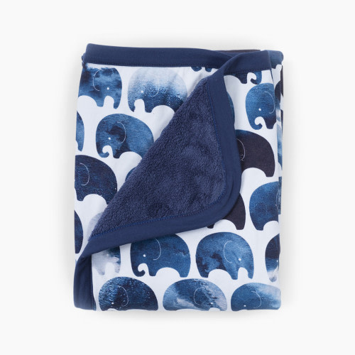 Oilo Studio Jersey Cuddle Blanket - Elefant Indigo
