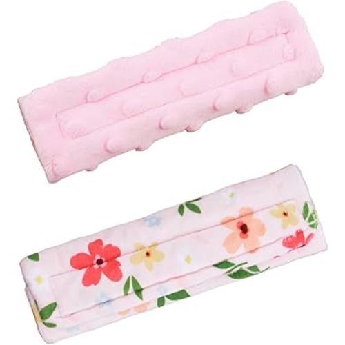 2-Pack Carseat Strap Covers, Infant Seatbelt Covers, Velvety Soft Double-Sided Use Car Seat Shoulder Strap Pads for Infant Toddler, Colorful Flower