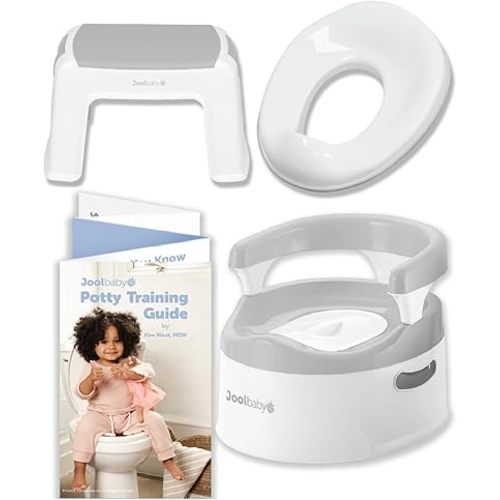 Jool Baby Potty Training Kit - Includes Toddler Potty Chair, Potty Seat for Toilet, Step Stool & Bonus Potty Training Guide