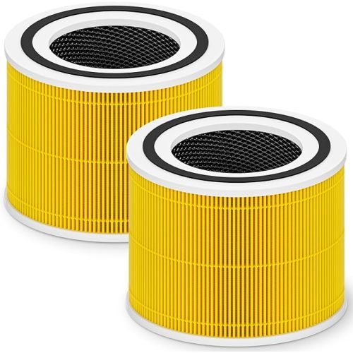 Core 300 Pet Care Replacement Filter for LEVOIT Core 300 / Core 300S / Core300-P Air Purifier, 3-in-1 H13 True HEPA, High-Efficiency Activated Carbon, Core 300-RF-PA (Yellow), 2 Pack