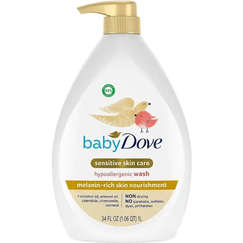Baby Dove Sensitive Baby Wash Melanin-rich Skin Nourishment For Baby Bath Time Tear-Free and Hypoallergenic 34 oz