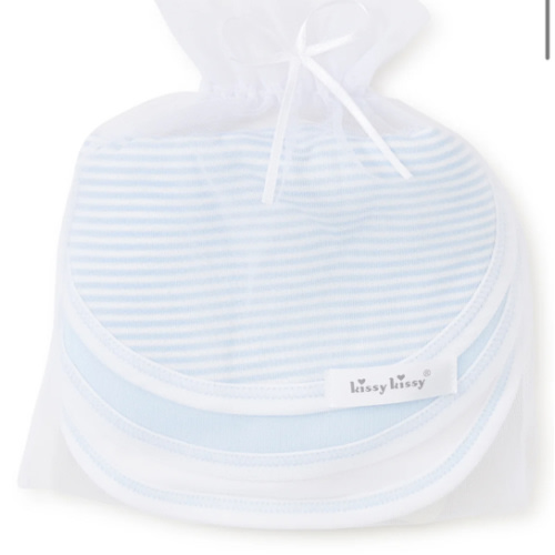 Blue Stripe 3 Pack Bib Set w/ Tulle Bag