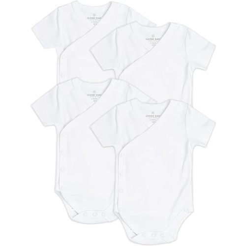 Baby Side Snap Bodysuit Set, 4 Pack, 0-3 Months