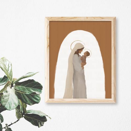Mary and Baby Jesus | Catholic Art Print