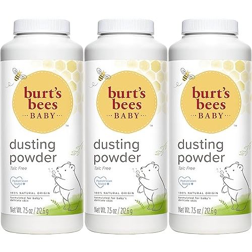 Burt's Bees Baby Powder, Hypoallergenic Dusting Powder, Non-Irritating, Calming Skin Care, All Natural, Talc Free,7.5 Ounce (Pack of 3)