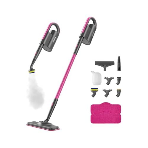 Schenley Steam Mop Cleaner with Detachable Handheld Steamer for Cleaning Hardwood, Laminate Floor, Tiles and Grout, with 7-in-1 Multi-purpose Accessories and Washable Microfiber Pads
